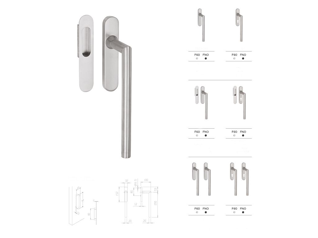 Maniglia per Alzante Scorrevole Olanda + Maniglia incasso cieca AISI304 Inox Satinato  Fimet Maniglie - immagine 3